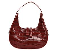 FIRSTXIU Women's Shoulder Bag Retro 90s Handbag Glossy Leather Evening Purse Underarm Bags Casual Top Handle for Party