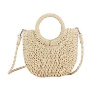 FIRSTXIU Women's Straw Bag Casual Shopper Shoulder Bag Drawstring Fashionable Daily Shopping Handbag for Various Occasion