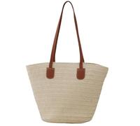 FIRSTXIU Women's Woven Straw Bag Large Capacity Shoulder Bags Casual Bucket Bag Travel Hadnbag for Beach and Everyday Use