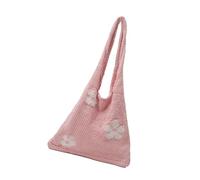 FIRSTXIU Woven Floral Shoulder Bag For Women Lightweight Handbag Breathable Mesh Beach Purse Casual Outdoor Underarm Bag