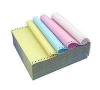 FirstZi 4 Part 9-1/2"x11" Continuous Computer Paper for Tractor Pin-Fed Printer, 1000 Sheets, 250 Sets Quadruplication NCR Paper, 1/2" Margin Letter Trim Perforation, 4 Colors (White/Red/Blue/Yellow)
