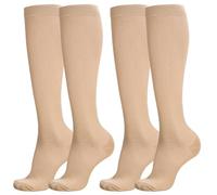 Firtink 2 Pair Compression Socks for Women 20-30 mmHg Knee High Flight Sock