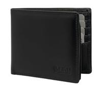 Firu-Handmade Buffalo Leather Slim Bifold Wallet for Men with RFID Blocking-Slim with 8 Card Slots-Extra Capacity with 2 ID Windows-Vintage Design (Buffalo Black)