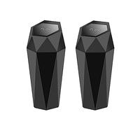 Firulab Car Bin with Lid, Portable Car Trash Can, Leakproof Auto Trash Bin Push Type Plasti c Garbage Trash Can for Car Automotive Desk