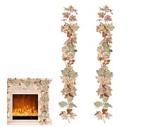 Firulab Fall Garland for Mantle,Fall Garland with White Pumpkin Berry - Fall Vines Autumn Garland, Artificial Autumn Foliage Garland for, Farmhouse fall decor