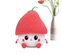 Firulab Lamp for Bedroom, Dimmable Night Light, Cute Touch Lamp Nightlight Silicone Portable Rechargeable Nursery Strawberry Night Lights for Bedrooms