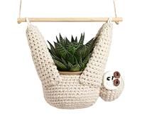 Firulab Sloth Plant Hanger - Macrame Plant Hanger,Animal Wall Planter, Sloth, Crochet Sloth Plant Hanger For Pot, Macrame Plant Hanger, Outdoor Plants