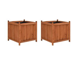 Firwood 2x Raised Beds Vegetable Patch Large Planter Planting Grow vidaXL