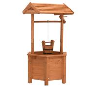 vidaXL Firwood Garden Wishing Well Planter Flower Basket Garden Decoration
