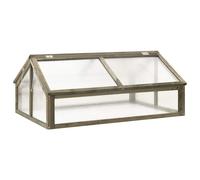 Firwood Greenhouse Garden Planter Cold Frame Ample Lawn Grey/Brown vidaXL