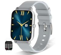 FirYawee 1.7'' Touchscreen Smart Watch for Men,Women, Compatible with Android/iOS Phones Fitness Tracker with Heart Rate Monitor, Blood Oxygen, AI Voice Control (Silver)