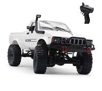 fisca 1:16 Remote Control Truck WPL C24-1 Car Full Scale 4WD Off-Road Truck with Headlight RC Car, Climbing Vehicle Speed Model Toy,Black