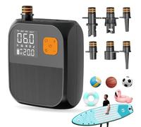 Fisca - Paddle Board Pump, 25 PSI, Portable Rechargeable Air Pump, Auto Inflation and Deflation/Shut-off and Car Adapter Electric Air Compressor for Stand Up Paddle Boards, Kayak