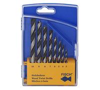 Fisch 01200008K Standard Wood Twist Drill Set in Plastic Box, 0 V, Multi-Colour, 3-10 mm, 8-Piece