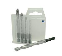 Fisch 013BE0005K Premium Wood Twist Drill Set, 0 V, Silver/Black, Hex Shank 3-8 mm, 5-Piece