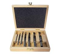 Fisch Brad Point Drill Bit Set, 7-Piece High Speed Steel Double Flute Wood Drill Bits, Sizes from 1/8" to 1/2", FSF-320814