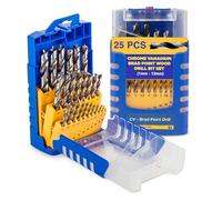 Fisch FSF-364740 Metric Brad Pt. Drill Bit Set | Brad Point Drill Bit Set - Wood, MDF & Acrylic Woodworking Tools, Clean Cuts with Beveled Edge, DIY & Professional Use