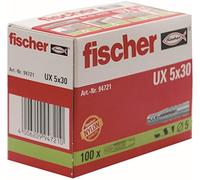 Fischer 094721 5 x 30 mm UX Universal Plug - Zinc (100-Piece)