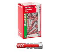Fischer 100 x DuoPower Dowels 8 x 40 mm for Solid Wall, Perforated Brick, Plasterboard, 537641