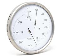 Fischer 181.01 Sauna Thermohygrometer Shiny Glass Stainless Steel