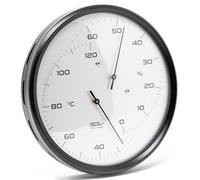 Fischer 181.06 Sauna Thermohygrometer Black Glass Stainless Steel Polymeter