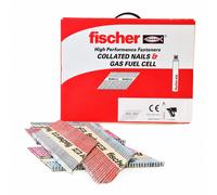 Fischer 534703 2.8 x 51mm Galvanised Ring Nails (3300 Pack + 3 Fuel Cells)