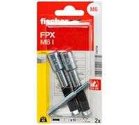 Fischer 2 x Aerated Concrete Anchors FPX-I M6 Female Threaded Anchor with 4-Way Expansion for Aerated Concrete Fixings Easy to Install High Load Capacity ETA Approved + Set Tool