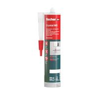 fischer 503317 Building Adhesive and Sealant, 100% Transparent, Indoor and Outdoor use, Waterproof, UV Resistant, Crystal MS, 290ml