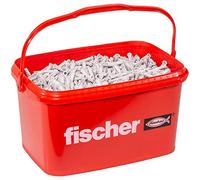 fischer 508027 Universal Dowel 6 x 35 R in Practical Bucket, The Universal Nylon Dowel with Edge for All Building Materials, Pack of 2,500 in Storage Bucket, UX Dowels, Grey
