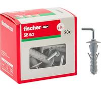 Fischer 508232 SB 9 Dowels with Long Hook, Grey, 9 mm