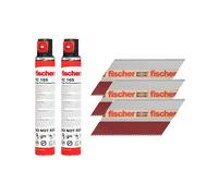 Fischer 534701 3.1 x 90mm Collated Ring Shank Nails & 2 Gas Fuel Cells Electro-G