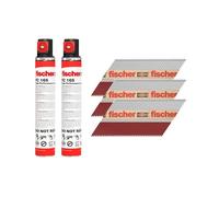 Fischer 534706 2.8 x 75mm Galvanised Ring Nails (2200 Pack + 2 Fuel Cells)