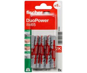 Fischer 537651 Blister Duopower, 8 x 65, Multicolour