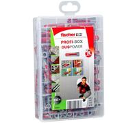 fischer 538621 PROFIbox DUOPOWER Plug Set, Grey and Red, Set of 132 Pieces