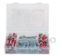 Fischer 538622 Plug Set, Profibox Duopower and Screw Plug Set, Red, Grey, Set of 160 Pieces