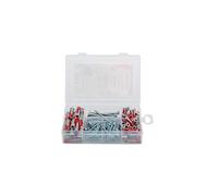 Fischer 538622 Plug Set, Profibox Duopower and Screw Plug Set, Red, Grey, Set of 160 Pieces