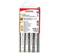 Fischer 545507 Bohrer D-SDX Sizes, 5-12 mm, 4-Cutting Head, Practical Set, 5 Masonry Drill Bits, Grey, 5-12mm