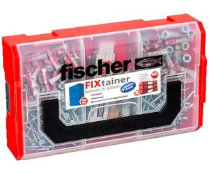 fischer 547166 Drilling Machine (306 Pieces), Fixtainer - Drilling and Plugs + Extras, 6 x 30 and 8 x 40