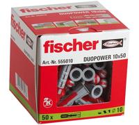 Fischer DuoPower Plastic Plugs 10 x 10mm - Pack of 50