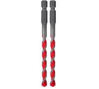 fischer 561641 D-U Hex Universal Drill Bit, 4mm, 4/45/90, for Brick/Wood/Tiles/Plastics/Steel/Concrete, Red/Silver (Pack of 2)