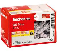 fischer 568006 SX Plus Expansion Wall Plug, 6mm x 30mm, Pack of 100