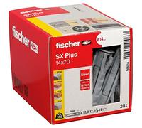 fischer 568014 SX Plus Expansion Wall Plug, 14mm x 70mm, Pack of 20