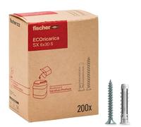 Fischer 570201 LH Dowels SX 6x30 S with Screw, Grey, Ecoricarica