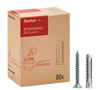 Fischer 570218 LH Dowels SX 8x40 S with Screw, Grey, Ecoricarica