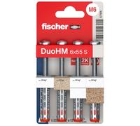 fischer 572916 DuoHM Cavity Dowels, 6 x 55 S TX with Metric Panhead Screw and TX Drive for Attaching TV Brackets, Lights, Wall Shelves
