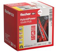 fischer 577390 HybridPower 10 x 90 feet, dowels for Highest Load Capacity and Safety, Easy Installation Without Setting Tools, Universal for Perforated and Solid Building Materials, Masonry, Concrete
