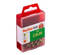 Fischer 653923 3.0 x 20 mm VG PZ Zinc Plated "Power-Fast" Countersunk Head-Screw - Yellow (50-Piece)