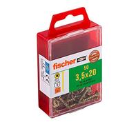 Fischer 653931 3.5 x 20 mm VG PZ Zinc Plated "Power-Fast" Countersunk Head-Screw - Yellow (50-Piece)