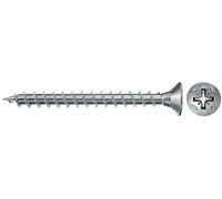 fischer 670036 Power-Fast II Chipboard Screws 3.0 x 30 mm Countersunk Head with Phillips Full Thread Galvanised Blue Passivated Pack of 100, 3,0 x 30