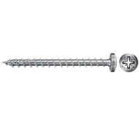 fischer 670064 FPF Power-Fast II 3.0 x 30mm Chipboard Wood Screws, Pan Head with Phillips, Fully Threaded, Galvanised Blue Passivated, Box of 200